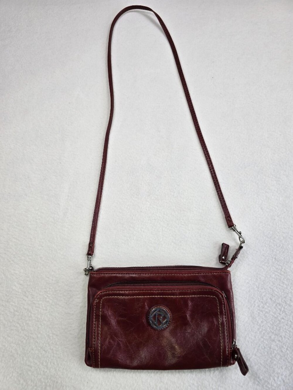 Relic Brick Red Faux Leather Crossbody Bag